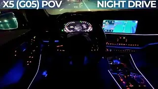 2020 BMW X5 G05 Night Drive POV — Ambient Lights & Smooth Road Cruising