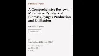 A Comprehensive Review in Microwave Pyrolysis of Biomass, Syngas Production and Utili... | RTCL.TV