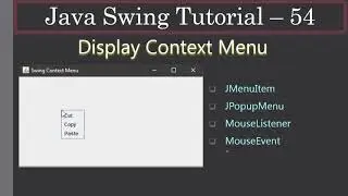 Display Context Menu via JPopupMenu | Swing Tutorials #54