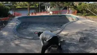 pool demolition and installation timelapse
