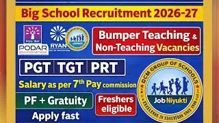 Latest Teaching & Non-Teaching Vacancies 2026 | Private School Jobs | PGT TGT PRT | 7th Pay Salary