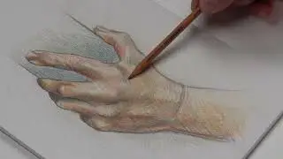 Draw a hand on Canson 1557 paper.