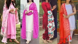 Plain Suit Combination Ideas For Summers | Plain Suit And Contrast Dupatta Combination Ideas
