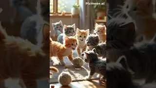 Tiny Kittens Playing & Jumping &ndash; So Cute! 🥰🐾 #cat # play #cute #ai #cats #funny #fluffy #kitten