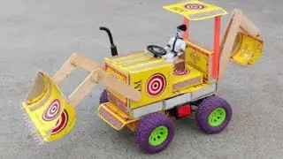 How To Make Matchbox JCB Toy At Home | DIY JCB Backhoe Loader Bulldozer | Mini JCB Machine Project