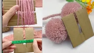 PERFECT !! How to Make Pom-Pom Using CardBoard #stepbystep 