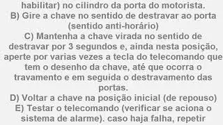 Habilita&ccedil;&atilde;o dos Telecomandos Gol, Parati, Saveiro, Santana