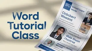 School poster design in MS Word! How to make a poster for college in Word! Word tutorial class