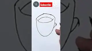 How to draw cup and plate drawing | Coffee mug drawing | 커피 컵 그리기 #drawing #shorts #Art #artist