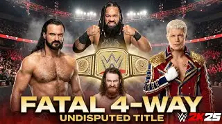 Undisputed Title War - Cody Rhodes vs Jacob Fatu vs Sami Zayn vs Drew Mcintyre - WWE 2K25 Gameplay