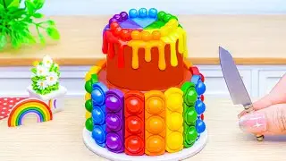 Miniature Rainbow Chocolate Cake Decorating 🌈 Rainbow KitKat Pop It Cake Recipes By Lotus Cakes
