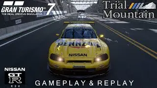 Gran Turismo 7 - Nissan Skyline GT-R Pennzoil GT500 at Trial Mountain (Gameplay & Replay)
