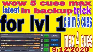 #5cues claim #and 4 cues max# from one backup