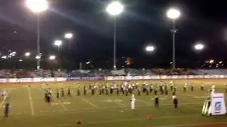 New hyde park memorial high school marching band with the romanettes and color guards