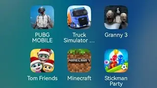 Pubg Mobile, Truck Simulator, Granny 3, Tom Friends, Minecraft, Stickman Party