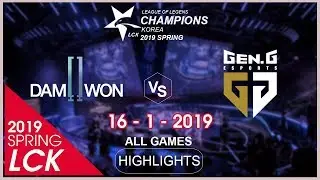 LCK Spring 2019 - DWG vs GEN Highlights ALL GAMES | Week 1 day 1 [ 16 - 1 - 2019 ]