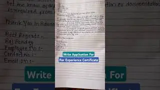 Application For Experience Certificate #experiencecertificate #letterwriting #mintossmood