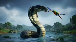 The parrot plants a mango tree, but  the snake comes and destroys it #ai  #parrot 
