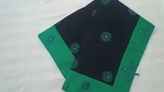 Hand Print Cotton Saree with Shisha Mirror Work, 🛍️TO ORDER: Check Description