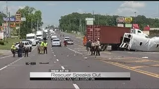 Eyewitness speaks about 18 wheeler and bus collision