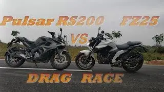 2017 Yamaha Fz25 VS Pulsar RS200  | drag race