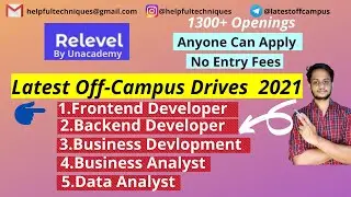 Latest Off-Campus Drives 2021 | 1300+ Openings | Freshers/Experienced | Remote Interview.