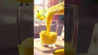 POV:You just made the creamiest banana juice ever🥤#FreshJuice#KidsShorts#HealthyDrinks#ViralShorts