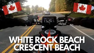 White Rock Beach to Crescent Beach - Golden Hour Ride - BC, Canada