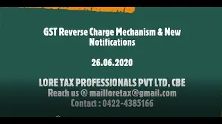 GST - Reverse Charge Mechanism - PART 1