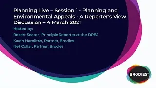 Planning Live 2021 - Session 1 - Planning and Environmental Appeals
