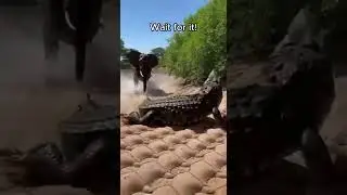 River Shock: Elephant&rsquo;s Impact Sends Crocodile Flying 🐘💥🐊🐒