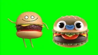 Delicious Burger With Steam Effects Green Screen video Animation