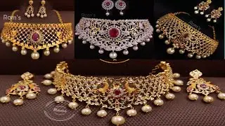 Matte Finish CZ Jewellery Choker Sets || Latest Choker Designs 2021 || One Gram Gold Jewellery