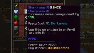 Sharpness 6 from an experiment | Hypixel Skyblock