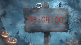 4 MINUTE TIMER with Alarm | Spooky Haunted Study &bull; No Music Ambience