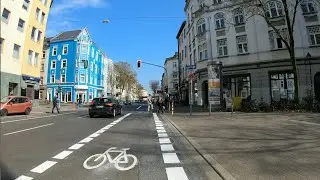 [4K] Велоспорт Дюссельдорф | Кинотеатр UCI - вокзал Эллер южный через Фридрихштадт, Обербилк