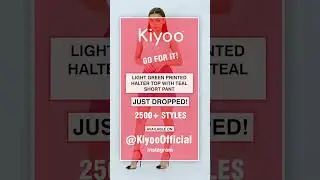 KIYOO LIGHT GREEN PRINTED HALTER TOP WITH TEAL SHORT PANT #kiyoo #trending #kiyooclothing