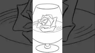 Simple way to draw Wine glass 🍷/ Step by step/Easy & Simple Pencil Drawing #shortvideo #trending#art