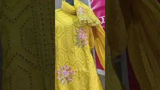#RUSSIAN SILK WITH #CHICKEN WORK #ORGANZA LACE #CHIFFON DUPATTA
