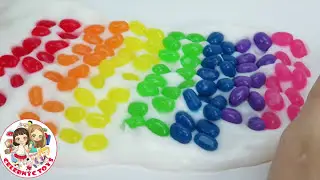Diy Jelly Bean Slime Home made tutorial with Rainbow colors and without borax