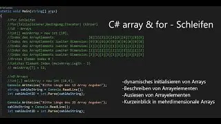 C# for - Schleife & array