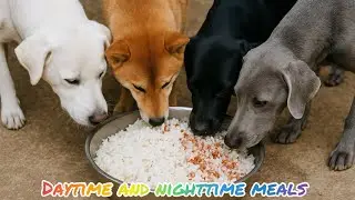 Dog videoThe dog's day evening,and night meals are only rice #animal168-11 #animals.9000 #leofucarev