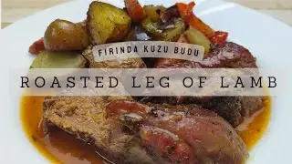 Succulent ROASTED LEG OF LAMB and tray of Aromatic Roast Vegetables