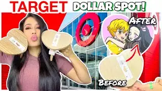 PAINTING ANIME designs on MINI TABLES!! Target&rsquo;s DOLLAR SPOT🔴 #DIY Home #Decor on a #Budget