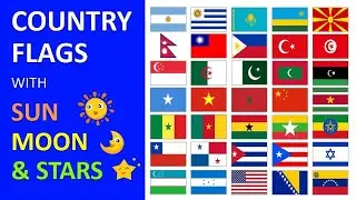 Country Flags with the Sun 🌞 Moon🌛 Stars 🌟🌟 Fun Learning for Babies & Kids 🌍 World Flags (1)