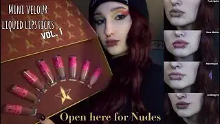 Mini Velour Liquid Lipsticks Nude Bundle vol.1 Try on | Jeffree Star Cosmetics