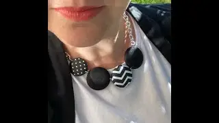 Collana girocollo bianco e nera bottoni Pois e Chevron. Colori e Stelle gioielli handmade