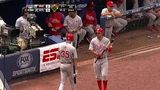 PHI@ATL: Hamels exits in 7th with a no-hitter
