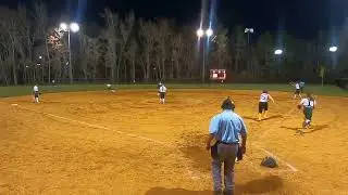 Nat paces the batter to 1st in full gear