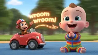 Monkey on the Toy Car 🐒🚗 | Learn Colors, Numbers & Animals | Fun 3D Animated Adventure